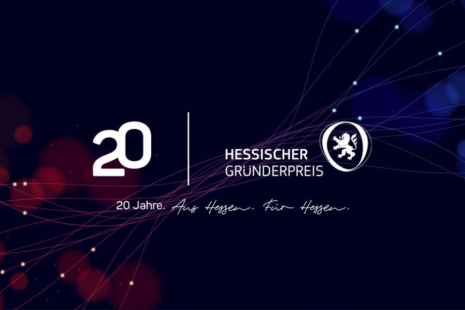 Das Logo zum 20-jährigen Jubiläum für Hessischer Gründerpreis ist eine Referenz der WOA Designagentur