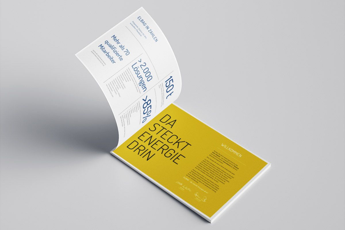 ELBAG Energietechnik image brochure, inside pages designed by WOA advertising agency