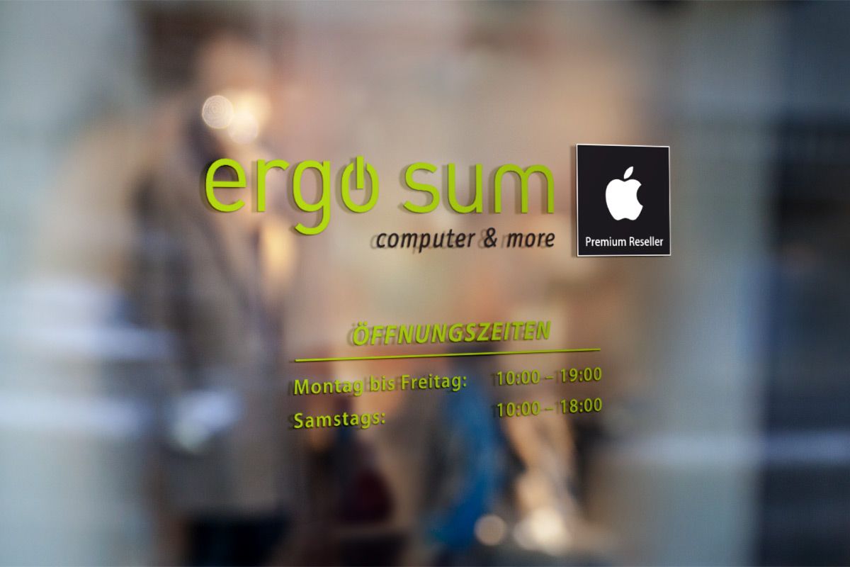 Foil cutting and shop window design for ergo sum Mainz by WOA